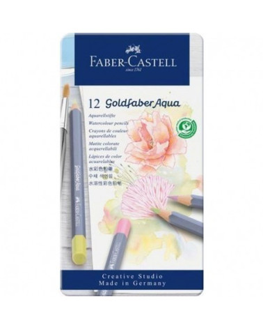 Ξυλομπογιές Ακουαρέλας Faber Castell 12χρ Μεταλ Κασετινα