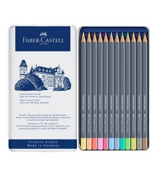 Ξυλομπογιές Ακουαρέλας Faber Castell 12χρ Μεταλ Κασετινα