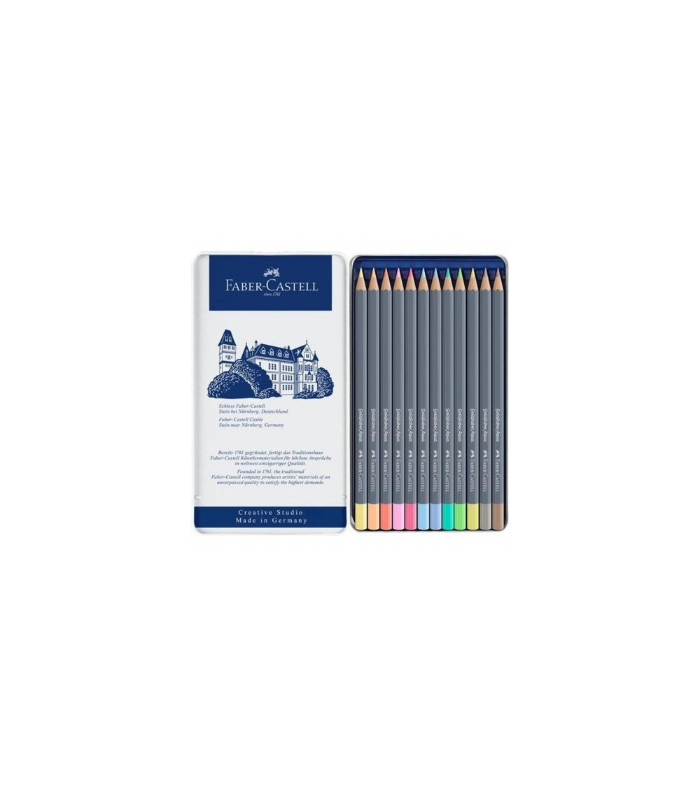 Ξυλομπογιές Ακουαρέλας Faber Castell 12χρ Μεταλ Κασετινα