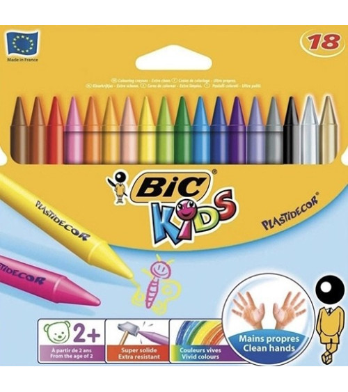 Κηρομπογιές Bic 18χρ Kids Plastidecor