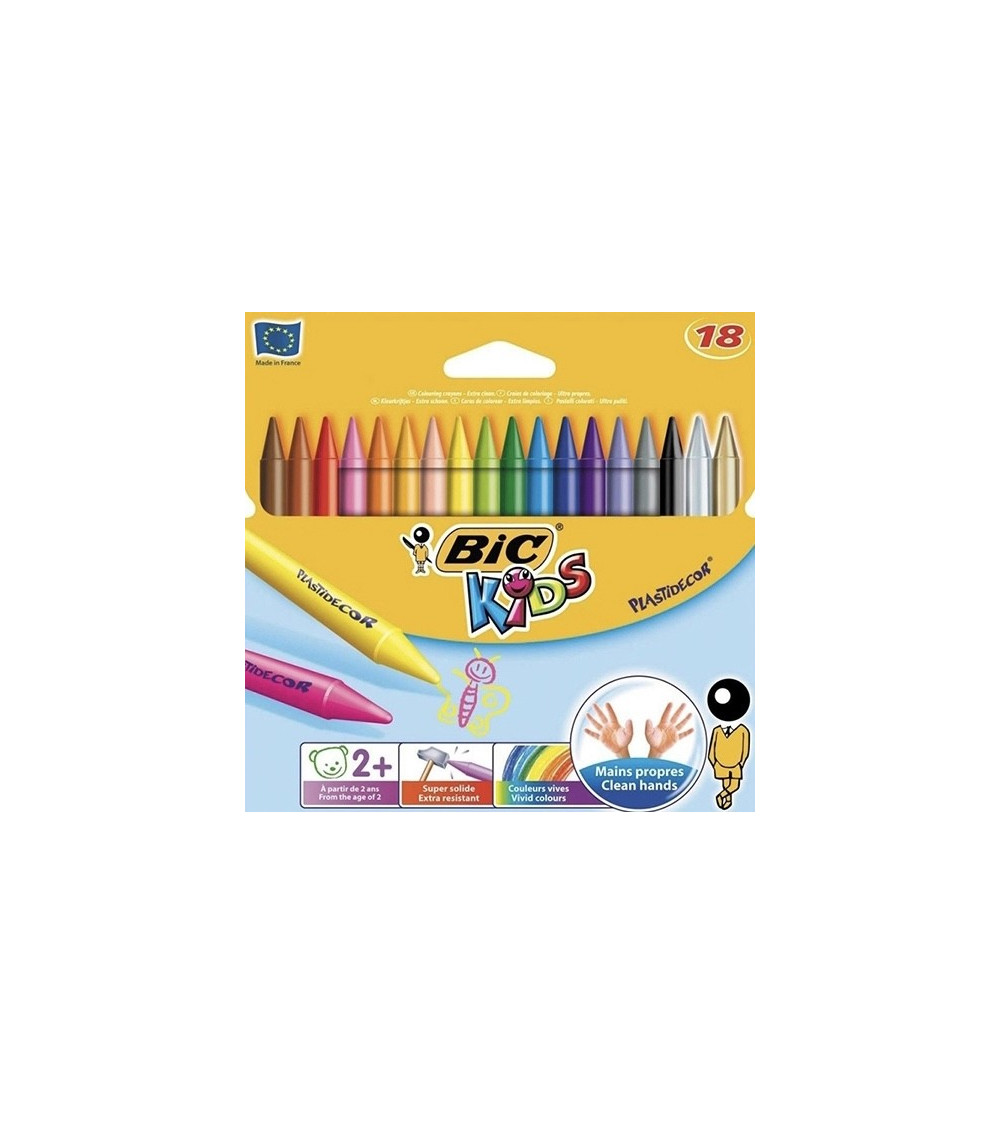 Κηρομπογιές Bic 18χρ Kids Plastidecor