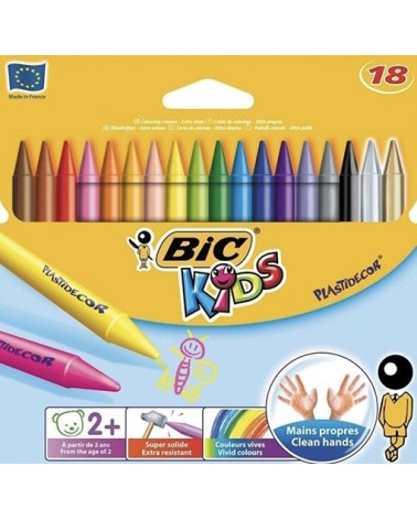 Κηρομπογιές Bic 18χρ Kids Plastidecor