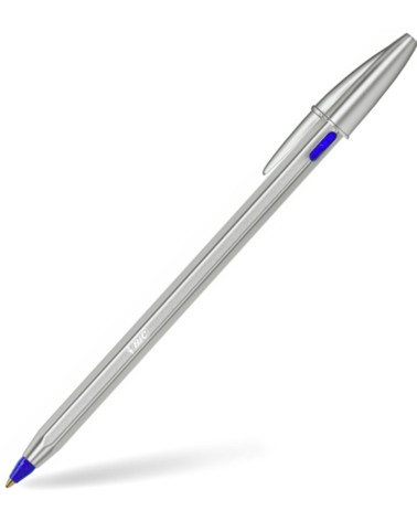 Στυλό Bic Cristal Matte Metal Silver 2 Αντ/κα 1.0 refillable