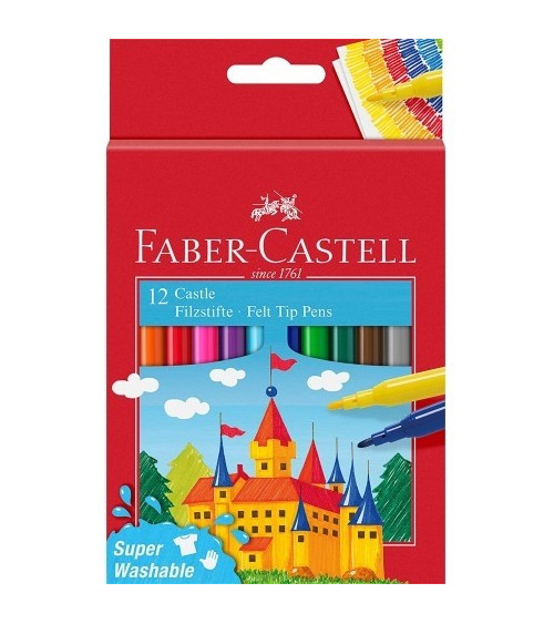 Μαρκαδόροι Faber Castell 12χρ Super Washable