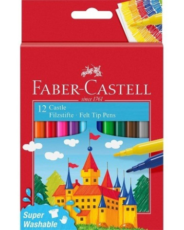 Μαρκαδόροι Faber Castell 12χρ Super Washable