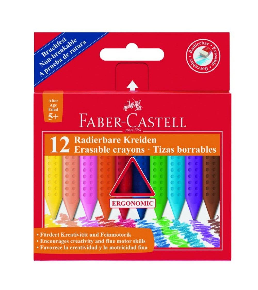 Λαδοπαστέλ Faber Castell 12χρ Grip Erasable