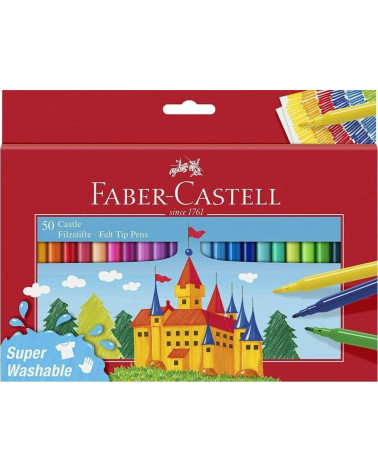 Μαρκαδόροι Faber Castell 50χρ Super Washable