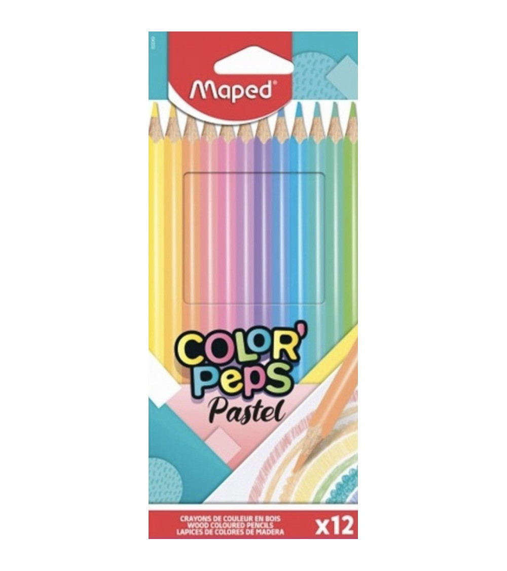 Ξυλομπογιές Maped 12χρ ColorPeps Pastel