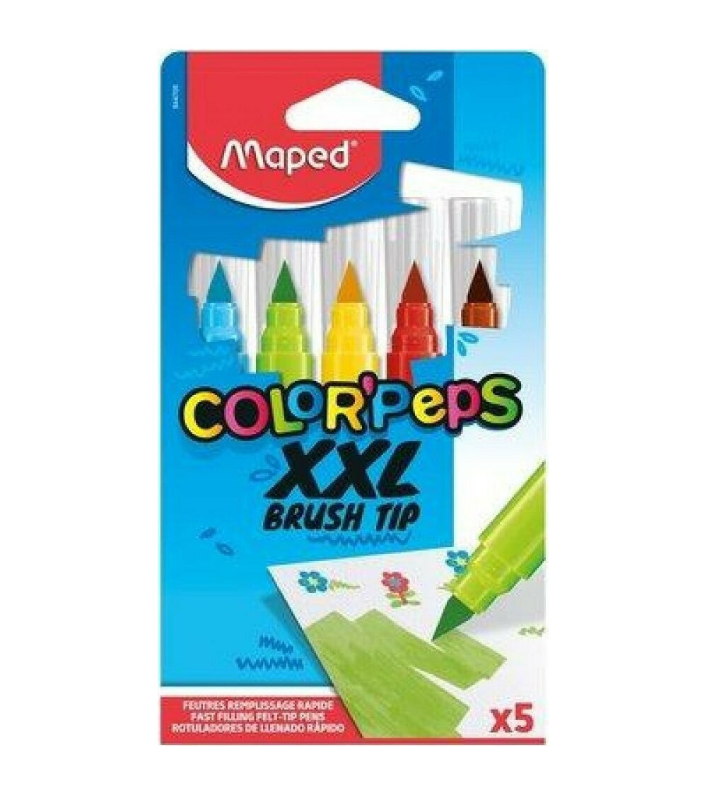 Μαρκαδόροι Maped 5χρ XXL Brush Tip ColorPeps Πινέλο