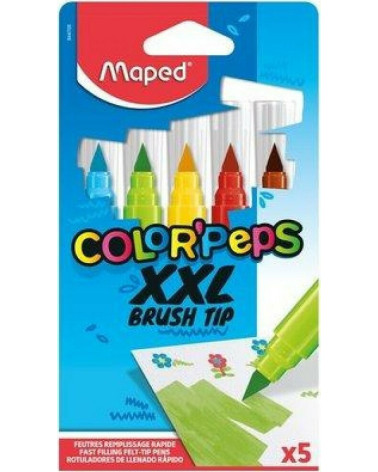 Μαρκαδόροι Maped 5χρ XXL Brush Tip ColorPeps Πινέλο