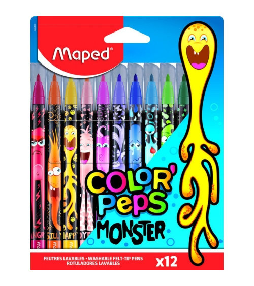 Μαρκαδόροι Maped 12χρ Monster ColorPeps