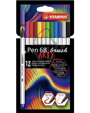 Μαρκαδόρος Stabilo 68 Arty 68 Brush 12χρ Πινέλο