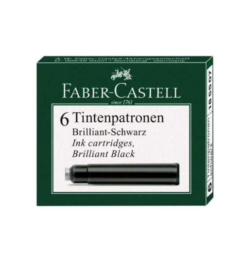 Μελάνι Πένας Faber Castell Αμπούλες 6τεμ Black