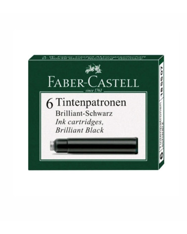 Μελάνι Πένας Faber Castell Αμπούλες 6τεμ Black