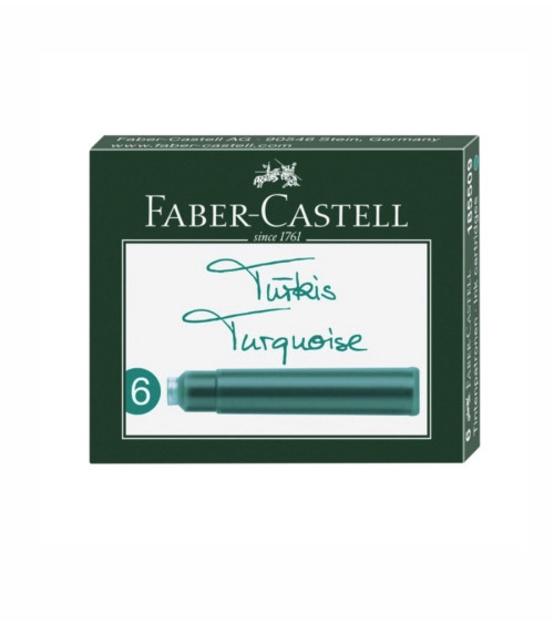 Μελάνι Πένας Faber Castell Αμπούλες 6τεμ Turquoise