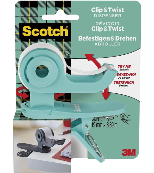 Βάση Σελοτέιπ Scotch 3M Clip & Twist Γαλάζιο