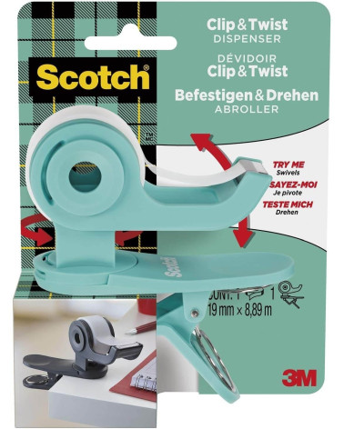 Βάση Σελοτέιπ Scotch 3M Clip & Twist Γαλάζιο