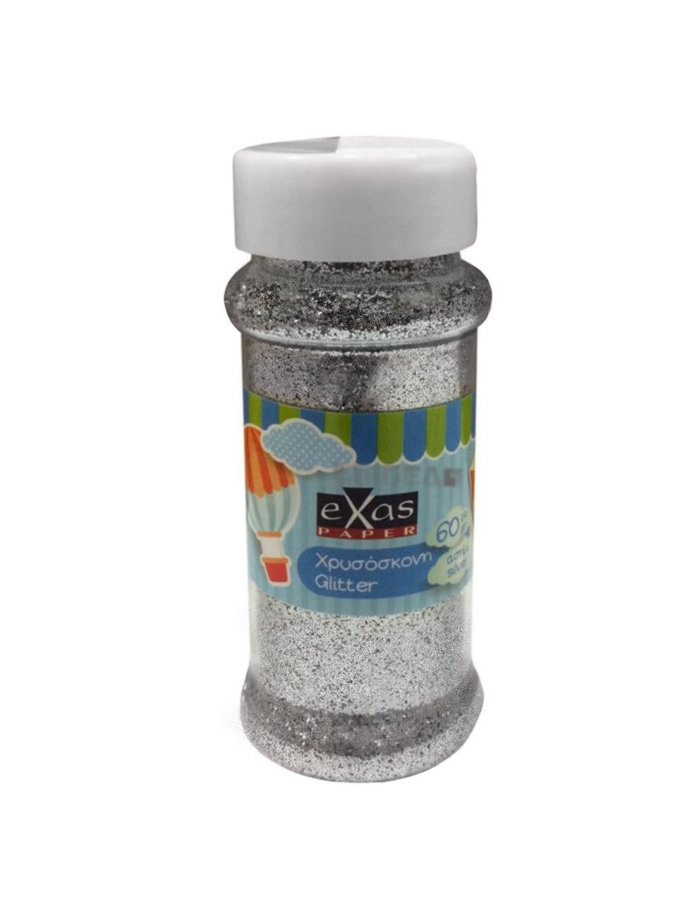 Χρυσόσκονη Glitter Ασημί 60gr Αλατιέρα EXAS