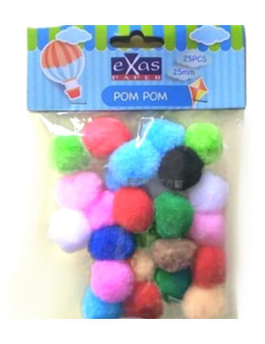 Πομ Πομ Exas Χρωματα 2.5cm 25τ Πομ πομ
