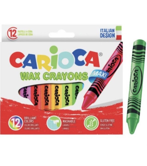 Κηρομπογιές Carioca 12τεμ Wax Crayons