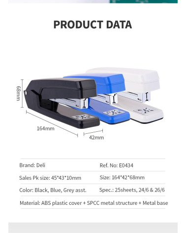 Συρραπτικό Deli 25φ Exceed 360