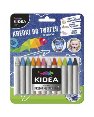 Μαρκαδόροι για το Πρόσωπο Kidea make-up crayons 12 colours