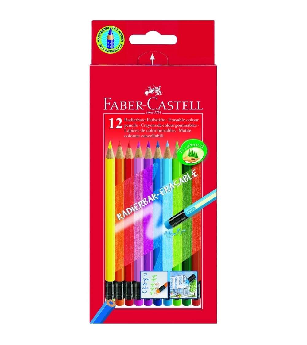 Ξυλομπογιές Faber Castell 12χρ με Γόμα