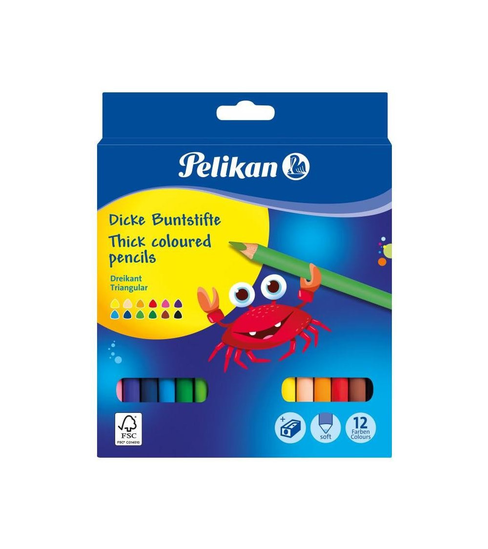 Ξυλομπογιές Pelikan 12χρ Thick Colored Χονδρες