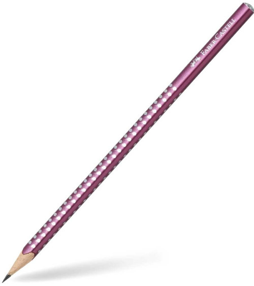 Μολύβι Faber Castell Grip Sparkle B Μπορντώ