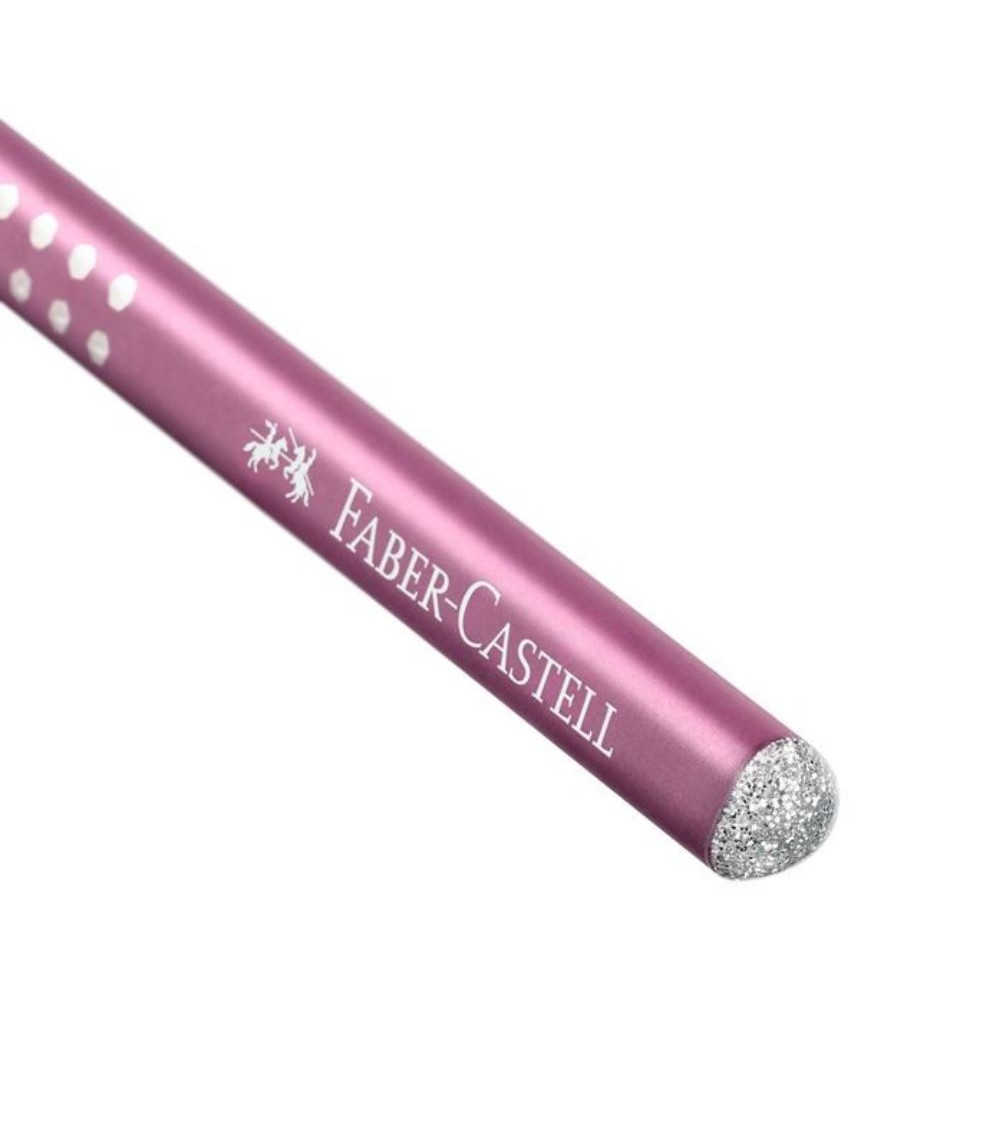 Μολύβι Faber Castell Grip Sparkle B Μπορντώ