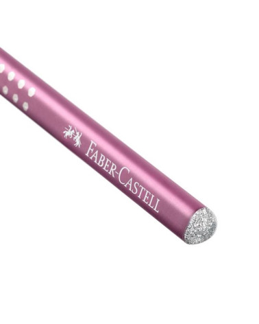 Μολύβι Faber Castell Grip Sparkle B Μπορντώ