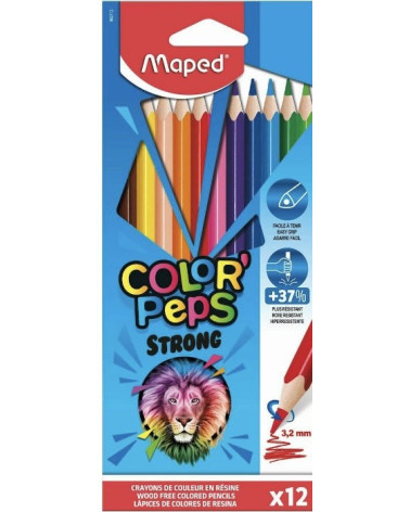 Ξυλομπογιές Maped 12χρ Strong Color Peps