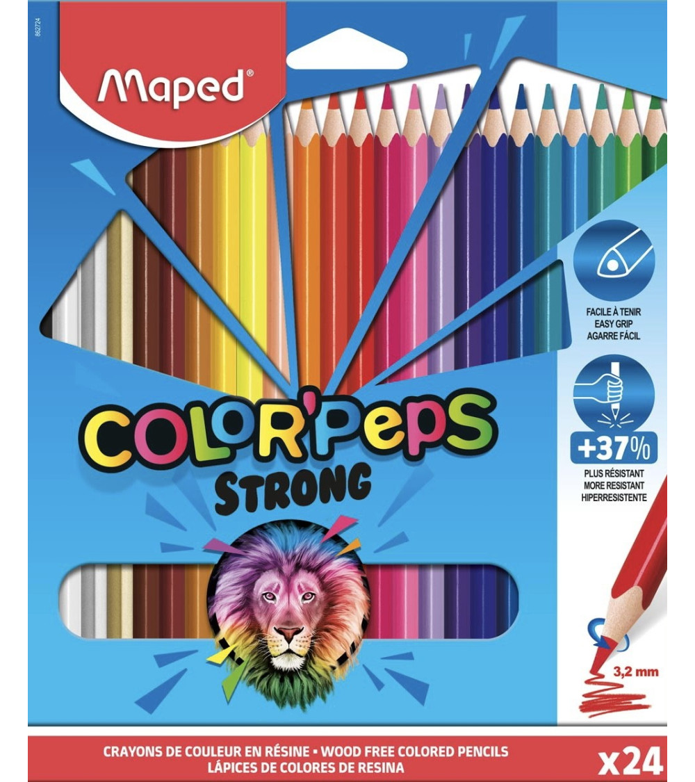 Ξυλομπογιές Maped 24χρ Strong Color Peps