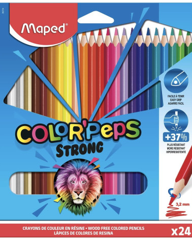 Ξυλομπογιές Maped 24χρ Strong Color Peps