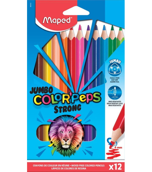 Ξυλομπογιές Maped 12χρ Strong Jumbo Color Peps