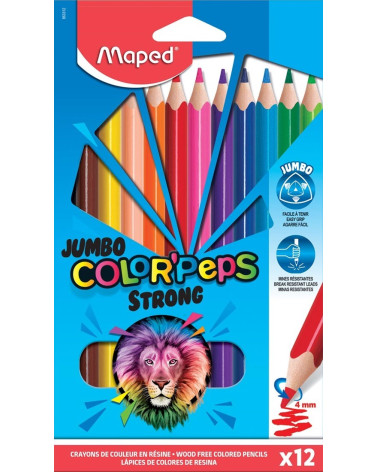 Ξυλομπογιές Maped 12χρ Strong Jumbo Color Peps