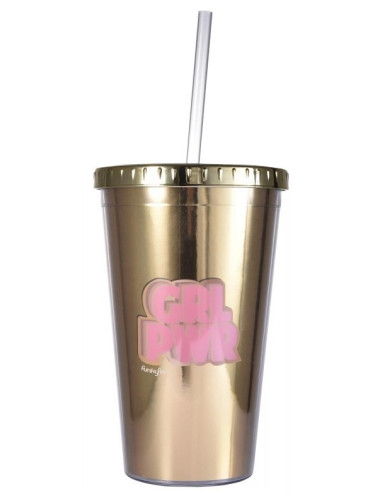 Ποτήρι 500ml με Καλαμάκι FunkyFish Girl Pwr