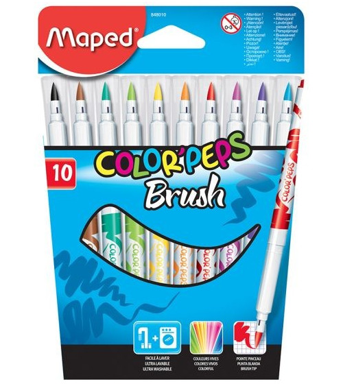 Μαρκαδόροι Maped 10χρ Brush 2.8mm