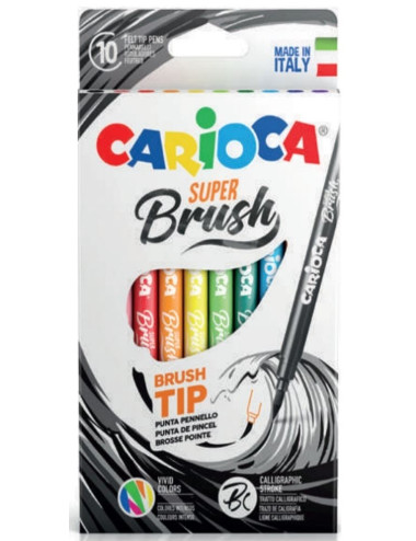 Μαρκαδόροι Carioca 10χρ Πινέλο Brush