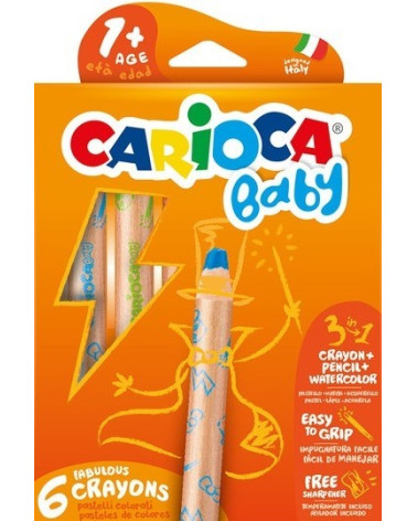 Ξυλομπογιές Carioca 6χρ Baby