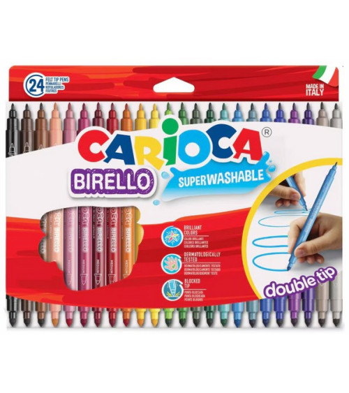 Μαρκαδόροι Carioca 24χρ Birello Double Tip