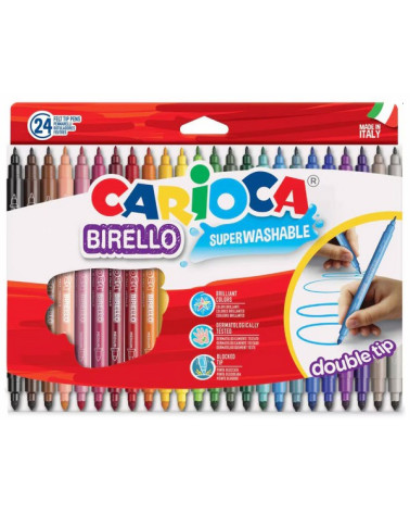 Μαρκαδόροι Carioca 24χρ Birello Double Tip