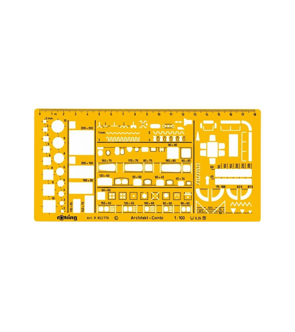 Στένσιλ Αρχιτεκτονικό 1:100 Rotring ΜΙΚΤΟ