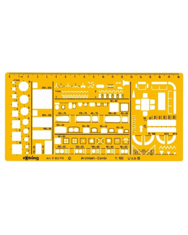 Στένσιλ Αρχιτεκτονικό 1:100 Rotring ΜΙΚΤΟ