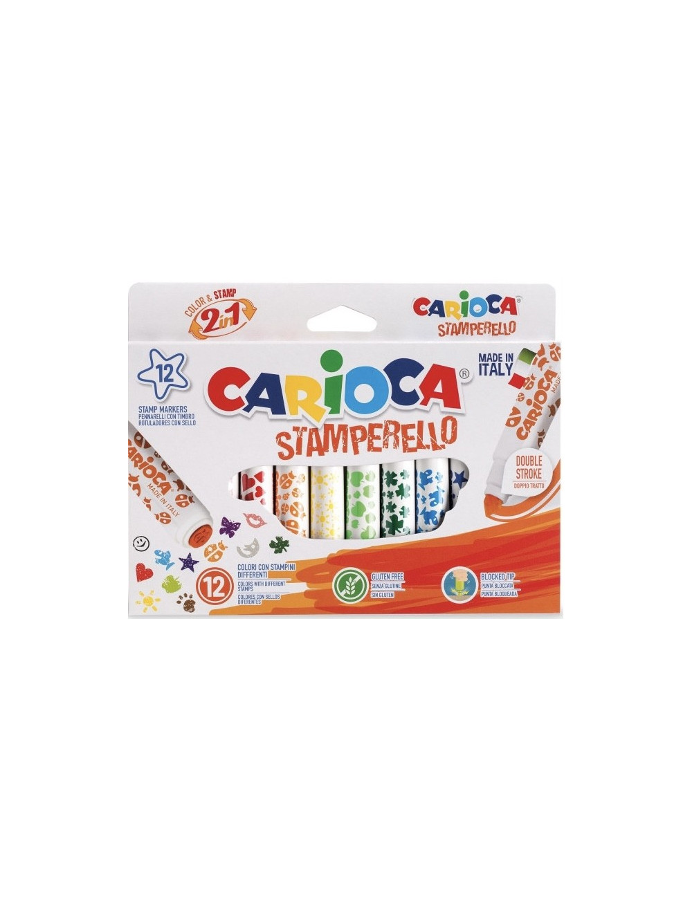 Μαρκαδόροι Carioca 12χρ Με Σφαγίδα Stamperello