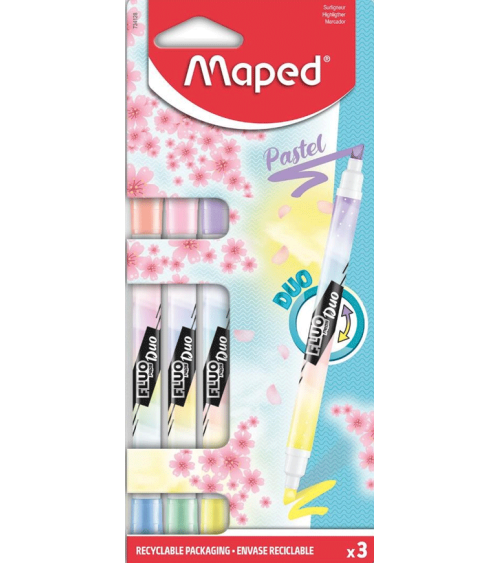 Μαρκαδόρος Maped Υπογράμμισης Fluo Duo Tip 3τεμ