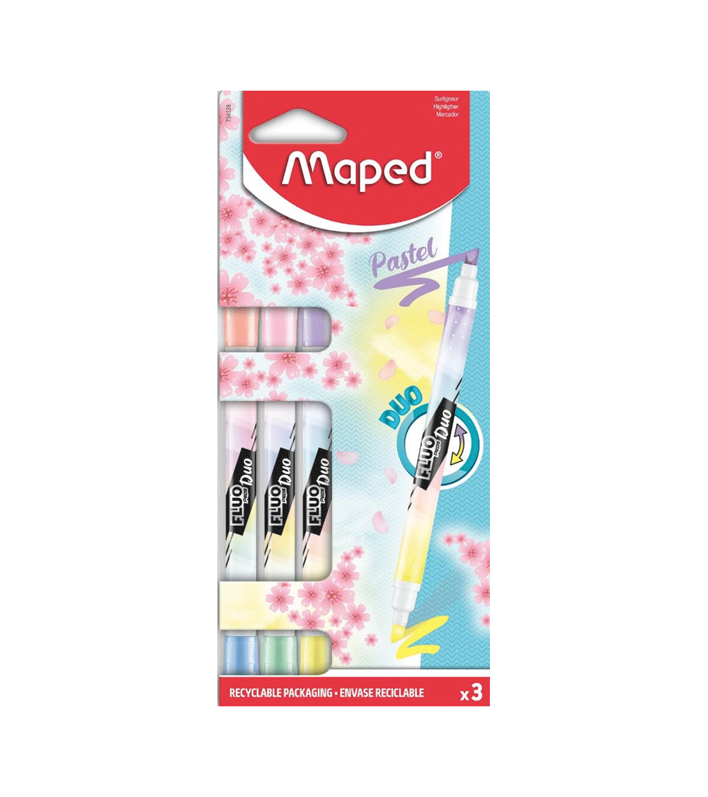 Μαρκαδόρος Maped Υπογράμμισης Fluo Duo Tip 3τεμ