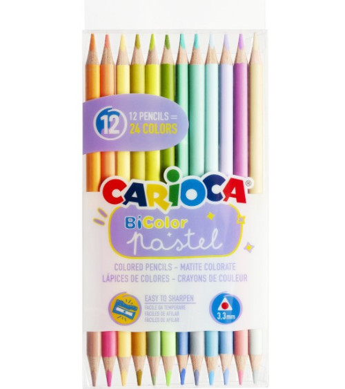 Ξυλομπογιές Carioca 12χρ BiColor Διπλής Γραφής