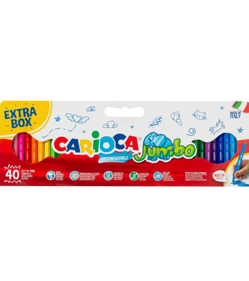 Μαρκαδόροι Carioca 40χρ Jumbo Superwashable