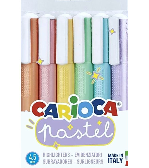 Μαρκαδόρος Υπογραμμιστής Carioca Pastel 6χρ